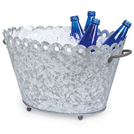Galvanized Tin Fleur De Lis Chill Beverage Tub