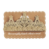 Girls Gold Lace Crocheted Crown Headband