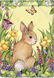 Springtime Bunny House Flag