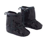 Baby Girls Black Sequin Shoe Boot, 3-6 Months