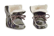 Camo Sherpa Booties - 0-6 months
