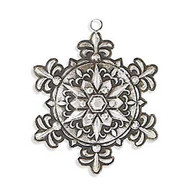 5 Inch Antique Silver Metal Embossed Snowflake Ornament