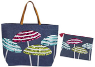 Umbrella Beach Tote with Matching Zipper Bag