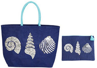 Shells Beach Tote with Matching Zipper Bag