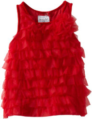 Mud Pie Baby Girls' Red Chifffon Tiered Party Dress