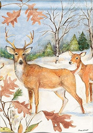 Studio M Winter Deer House Flag