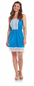 Mud Pie Blue Bliss Strapless Dress - Small