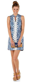 Mia Blue Embroidered Womans Dress, X-Small