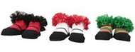 Baby Girls'Holiday Ruffle Elastic Trim 3 Pack Sock Set, OS