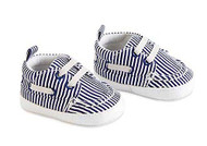 Baby Boys Blue & White Stripe Shoes 6-12 months