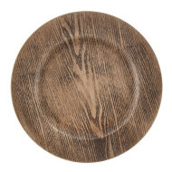 Woodgrain Pattern Palstic Plate Chargers - Set of 4