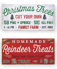 B B Christmas Trees and Reindeer Treats Rustic Christmas Wall Hangings