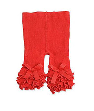Baby Girls Red Ruffle Legging, Tights , 0-12 months