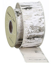 Faux Birch Wired Ribbon 2.5" wide