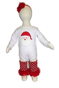 K K Baby Girls Santa Onesie, Leggings and Headband Outfit 6-12 Months