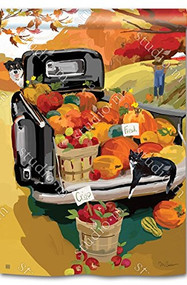 Pumpkin Truck House Flag