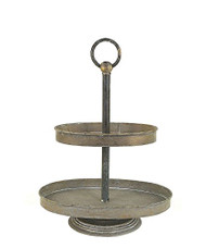 Metal 2-Tier Tray, Zinc Finish