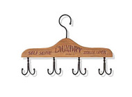 Wood Antique Hanger Coat Rack w/ 4 Double Hooks