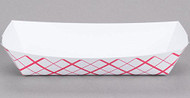 Red Check Paper Hot Dog Tray - Pkg of 25
