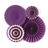 Purple Paper Rosettes Party Fans