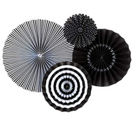 Onyx Paper Rosettes Party Fans
