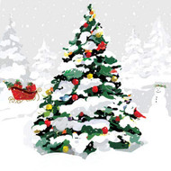 Christmas Tree Luncheon Napkins, Holiday Napkins, Winter Entertaining