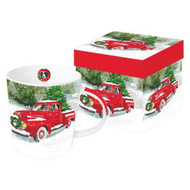 Red Truck Mug in Gift Box, hostess gift, teachers gift, holiday gift