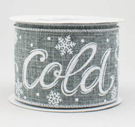 Baby It's Cold Outside Gray Ribbon 2-1/2" Wide x 10 yd