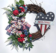 26" Grapevine Heart Flag Wreath