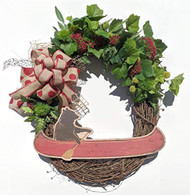 Bear Canoeing 24" Grapevine Wreath