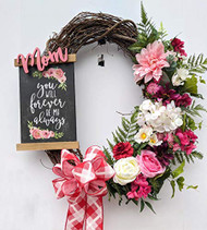 Mom's 28" Grapevine Wreath, Mother's Day Wreath, Floral Wreath