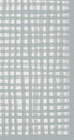 Silver Plaid Hostess Paper Napkin 16 count