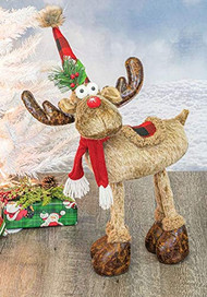 SAFA Ruby Plaid Standing Moose, Christmas, Holiday, Whimsical Gifts