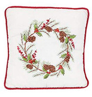 Shopafoodieaffair Christmas Wreath Square Pillow