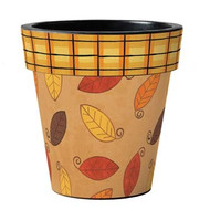 Leaf Print 12" Planter, Outside Planter, Fall Planter,