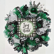 Joy to the World 26" Wreath, Holiday Wreath, Christmas Wreath, Whimsical Holiday Wreath, 160