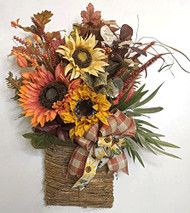 Giant Sunflower Door or Wall Hanging Basket, Autumn basket, Fall basket, sunflower, 109