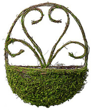 Basket Hanger with Moss, Spring Planter, Rustic Planter