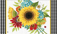 Sunflower Checks MatMate, Summer Doormat, Spring Doormat, Sunflower Doormat