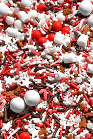 Peppermint Hot Cocoa, Gingerbread Man and White Snowflake Sprinkle Assortment, Christmas Cookie Decorations, Christmas Cake Decorations