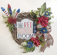 Handmade 24" Grapevine Fourth of July Wreath