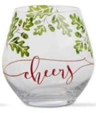 Set of 4 Holiday Stemless Wine Glasses, Cocktail Glass, Christmas Glassware, Holiday Glassware, 16 ounce