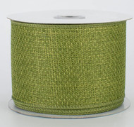 2.5 inches wide Moss Green Faux Burlap Wired Ribbon