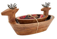 Deer Enamel Snack Bowl Set, Rustic Serveware, Holiday Serveware, Snack Bowls