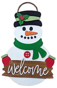 Snowman Wooden Hand Painted Sign, Door Sign, Wall Sign, Winter Sign,