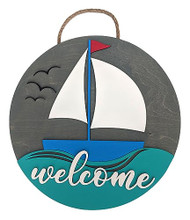Sailboat Hand Painted Wooden Sign, Nautical Sign, 1056