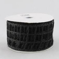 Black Wired Ribbon, Decorative Craft Ribbon for Wrapping, Floral Arrangements, and DIY Projects, 4 inch