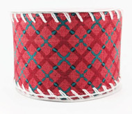 Wired Ribbon, Red and Green Plaid Pattern, Decorative Craft Ribbon for Wrapping and Bows, 2-1/2 inch x 20 feet