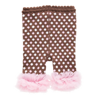 Baby Girls Brown & Pink Leggings with Chiffon Ankles (0-12 months)