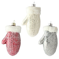 5" Mitten Holiday Ornaments - Set of 3